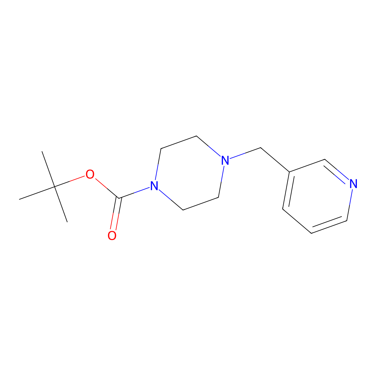Tert-butyl 4-((pyridin-3-yl)methyl)piperazine-1-carboxylate molecular structure, CAS 150812-36-5