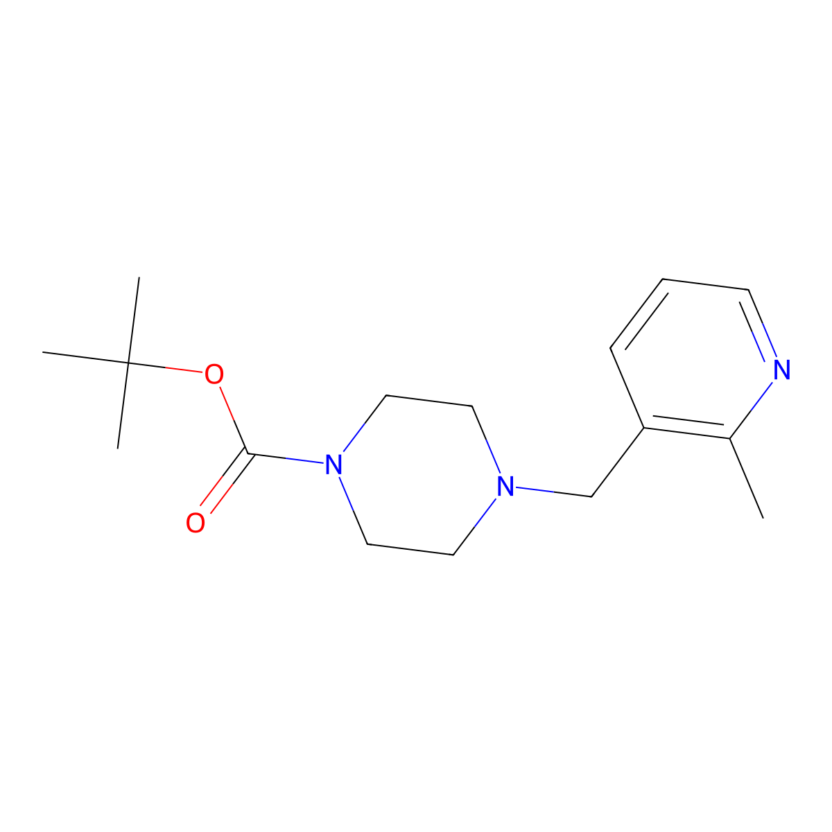 Tert-butyl4-[(2-methylpyridin-3-yl)methyl]piperazine-1-carboxylate molecular structure, CAS 150812-37-6