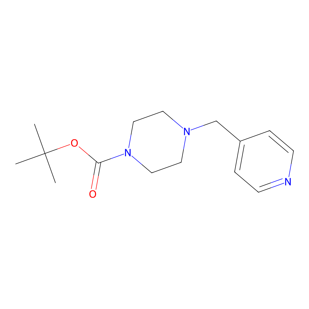 4-Pyridin-4-ylmethyl-piperazine-1-carboxylic acid tert-butyl ester molecular structure, CAS 150812-38-7
