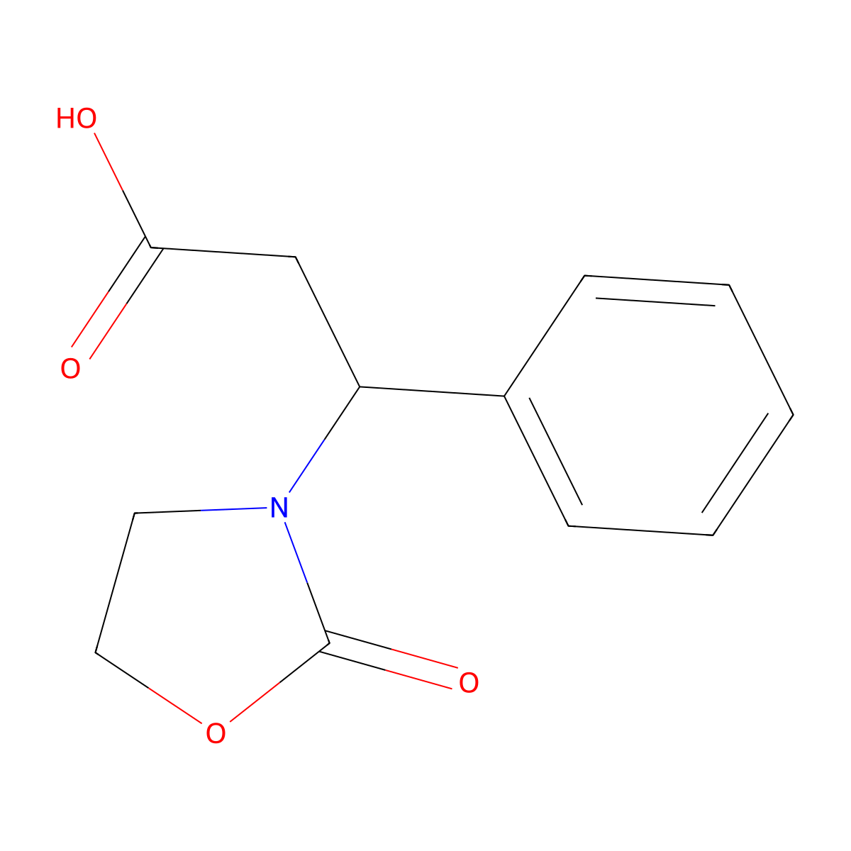 3-(2-Oxo-1,3-oxazolidin-3-yl)-3-phenylpropanoic acid molecular structure, CAS 150812-64-9