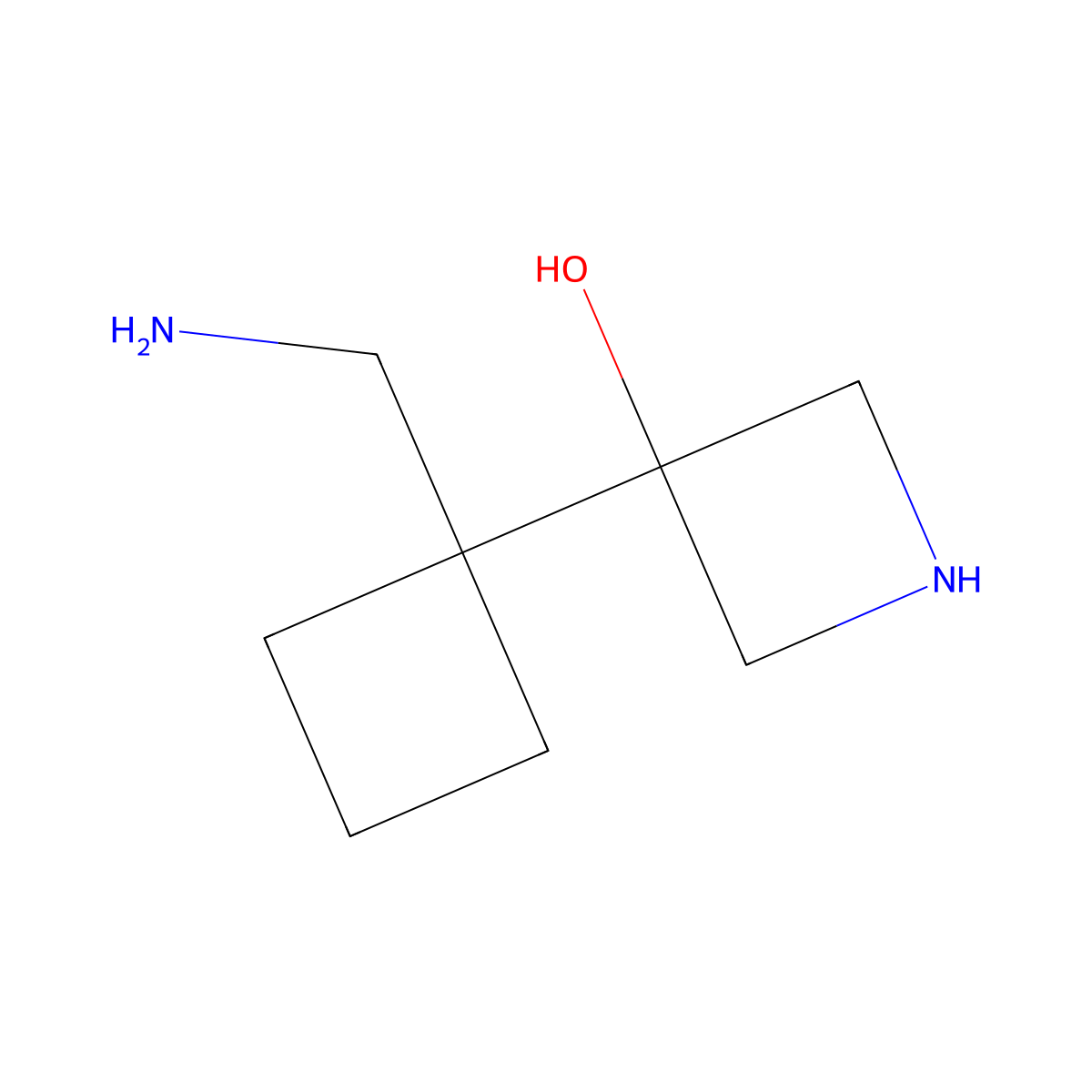 3-[1-(Aminomethyl)cyclobutyl]azetidin-3-ol molecular structure, CAS 1508123-13-4
