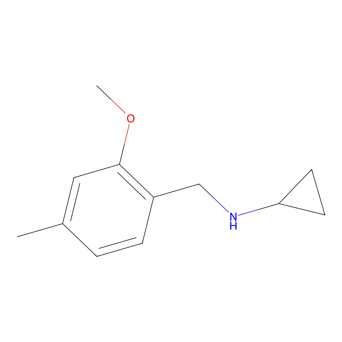 N-(2-methoxy-4-methylbenzyl)cyclopropanamine molecular structure, CAS 1508124-61-5