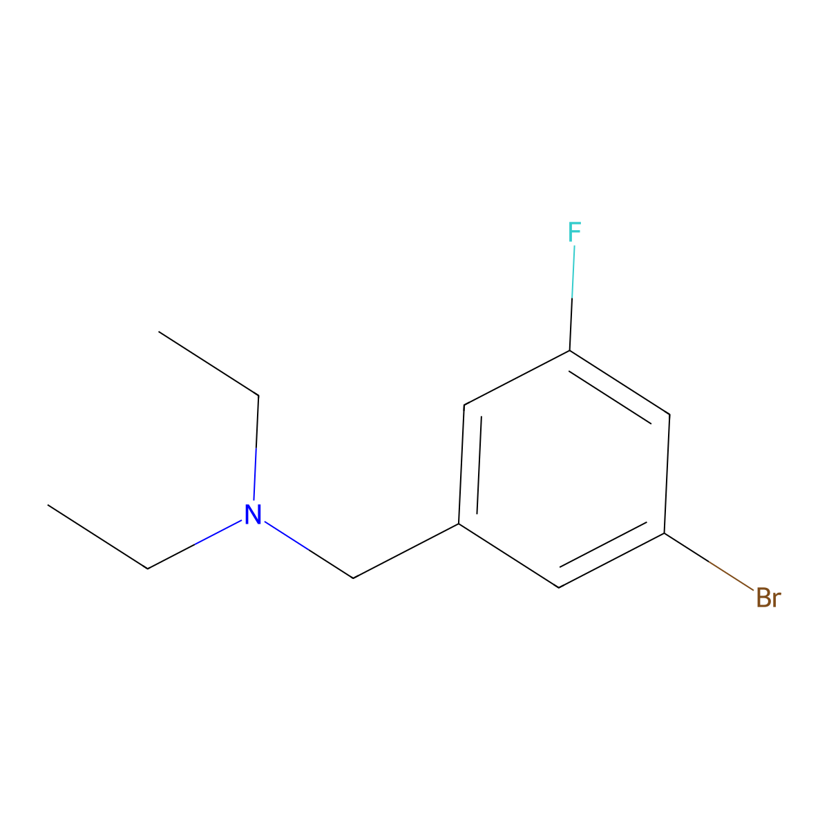 N-(3-bromo-5-fluorobenzyl)-N-ethylethanamine molecular structure, CAS 1508126-84-8