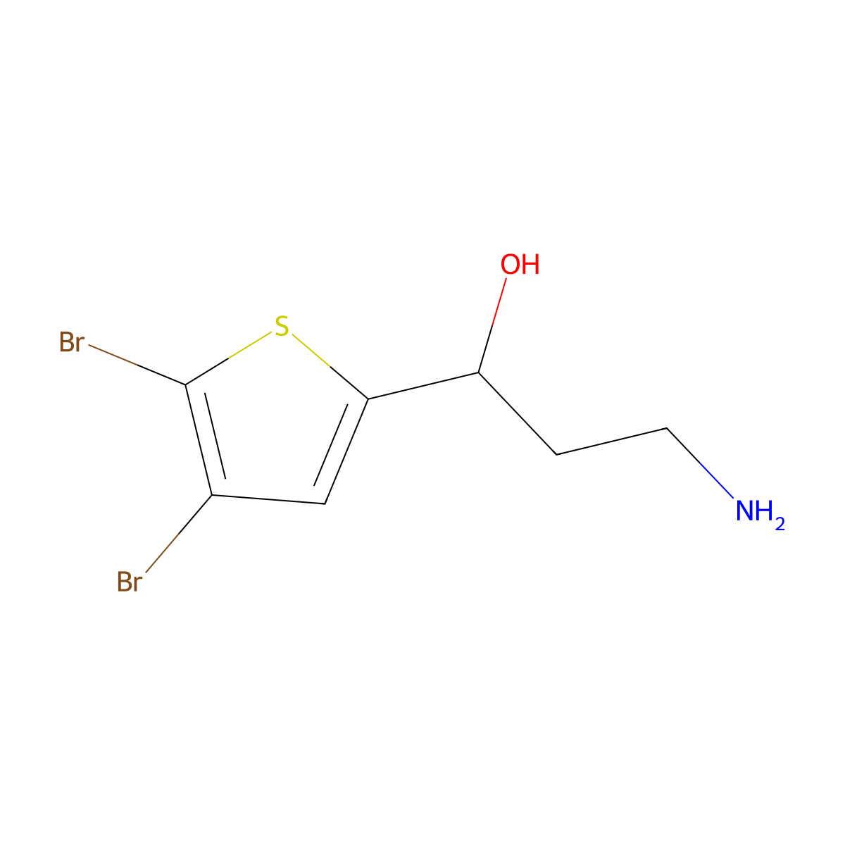 3-Amino-1-(4,5-dibromothiophen-2-yl)propan-1-ol molecular structure, CAS 1508135-10-1