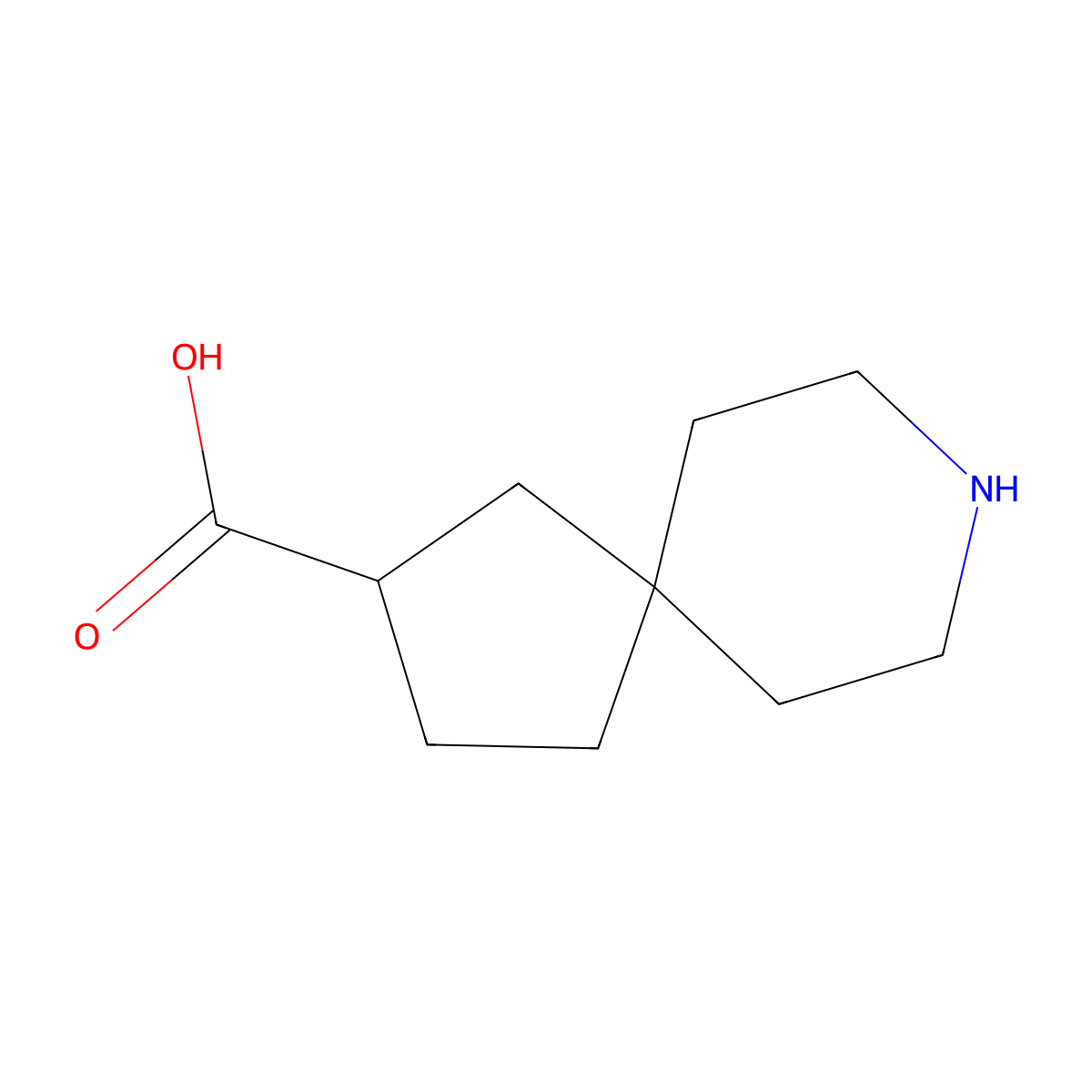 8-Azaspiro[4.5]decane-2-carboxylic acid molecular structure, CAS 1508135-36-1