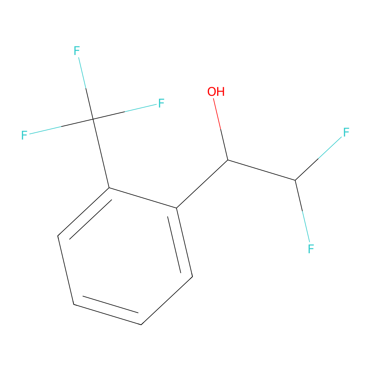 2,2-Difluoro-1-[2-(trifluoromethyl)phenyl]ethan-1-ol molecular structure, CAS 1508136-77-3