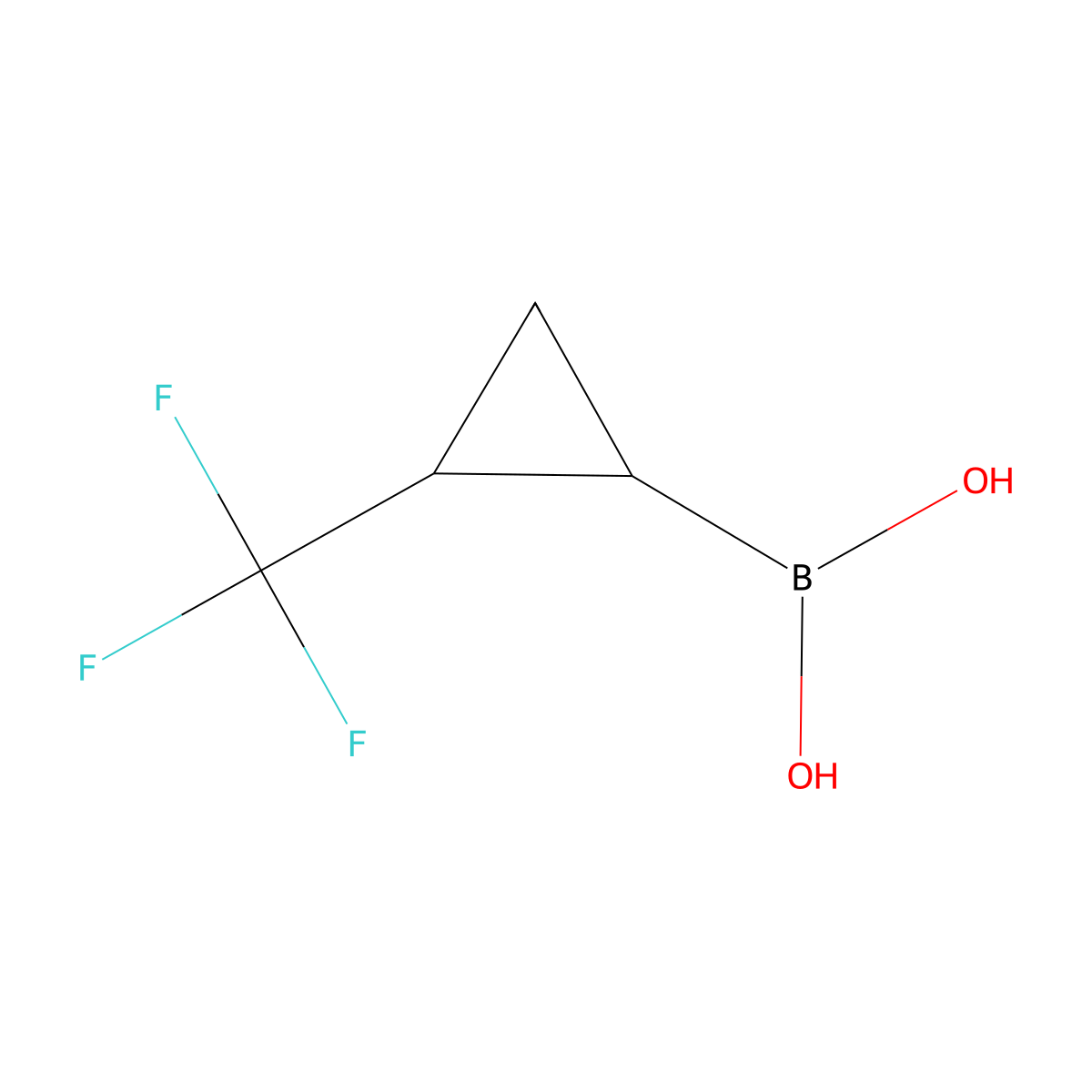 rac-[(1R,2R)-2-(trifluoromethyl)cyclopropyl]boronic acid molecular structure, CAS 1508146-79-9
