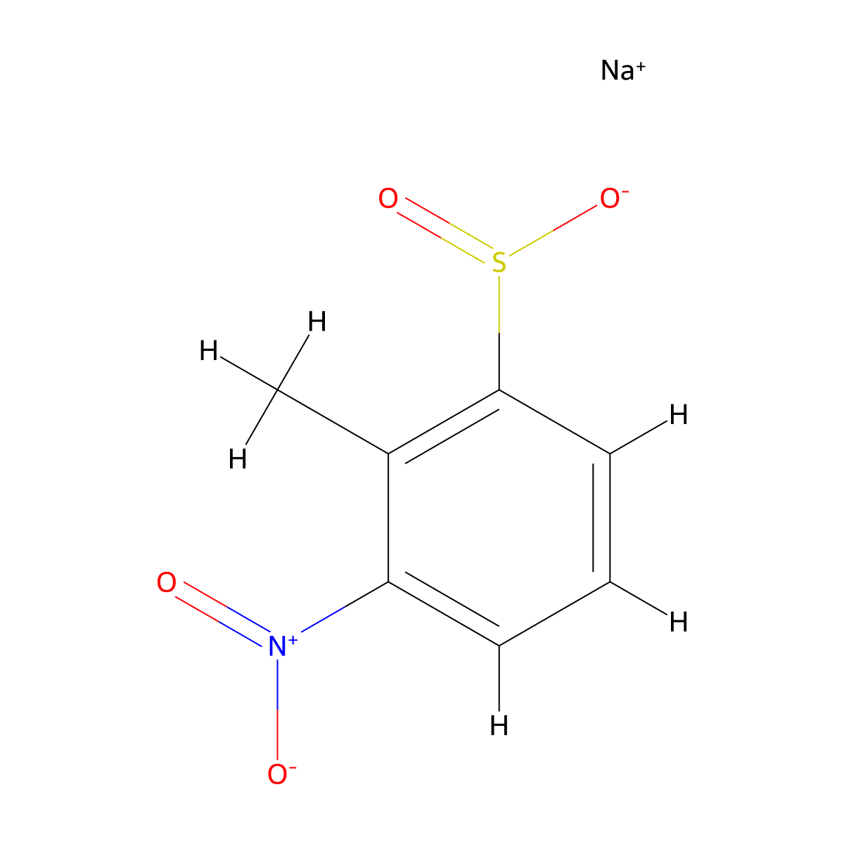 Sodium 2-methyl-3-nitrobenzene-1-sulfinate molecular structure, CAS 1508162-92-2