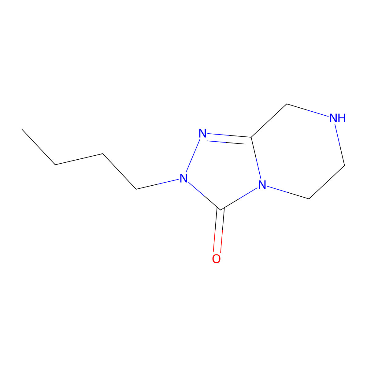 2-butyl-2H,3H,5H,6H,7H,8H-[1,2,4]triazolo[4,3-a]piperazin-3-one molecular structure, CAS 1508171-30-9