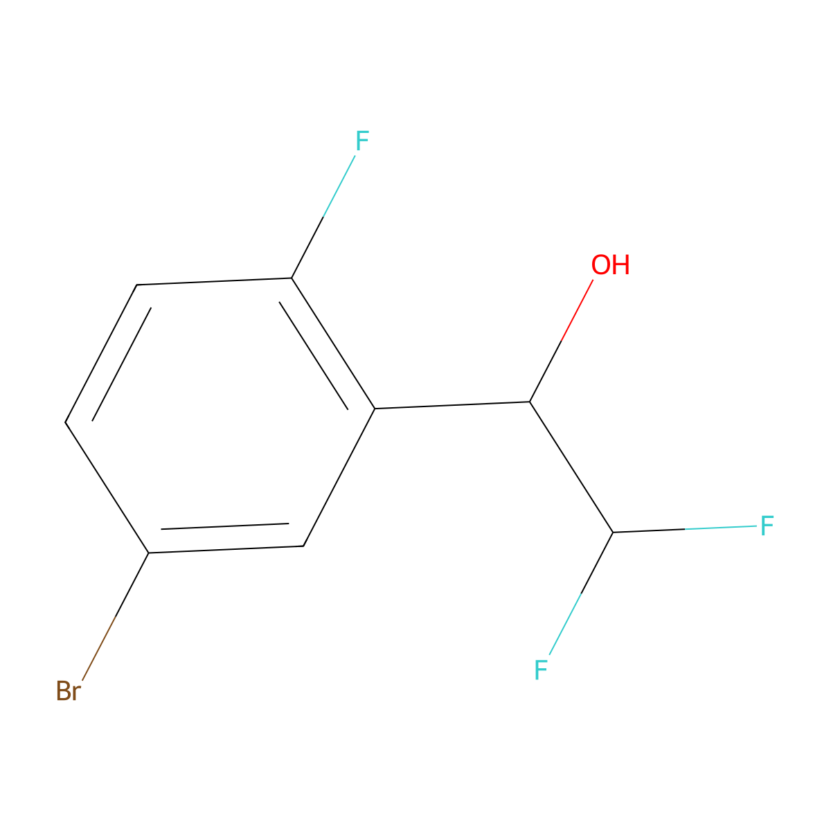 1-(5-Bromo-2-fluorophenyl)-2,2-difluoroethan-1-ol molecular structure, CAS 1508172-64-2