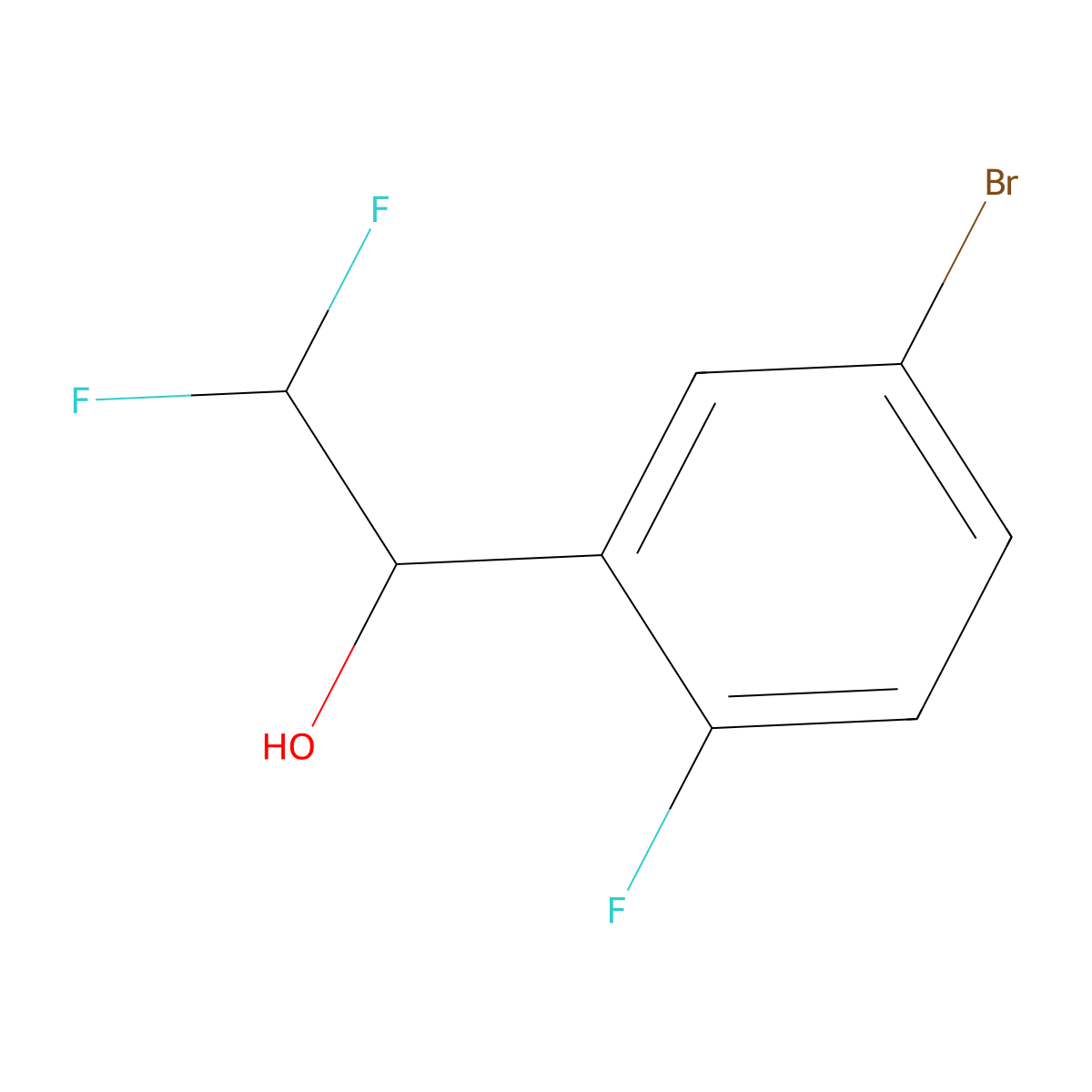 1-(5-Bromo-2-fluorophenyl)-2,2-difluoroethan-1-ol molecular structure, CAS 1508172-64-2