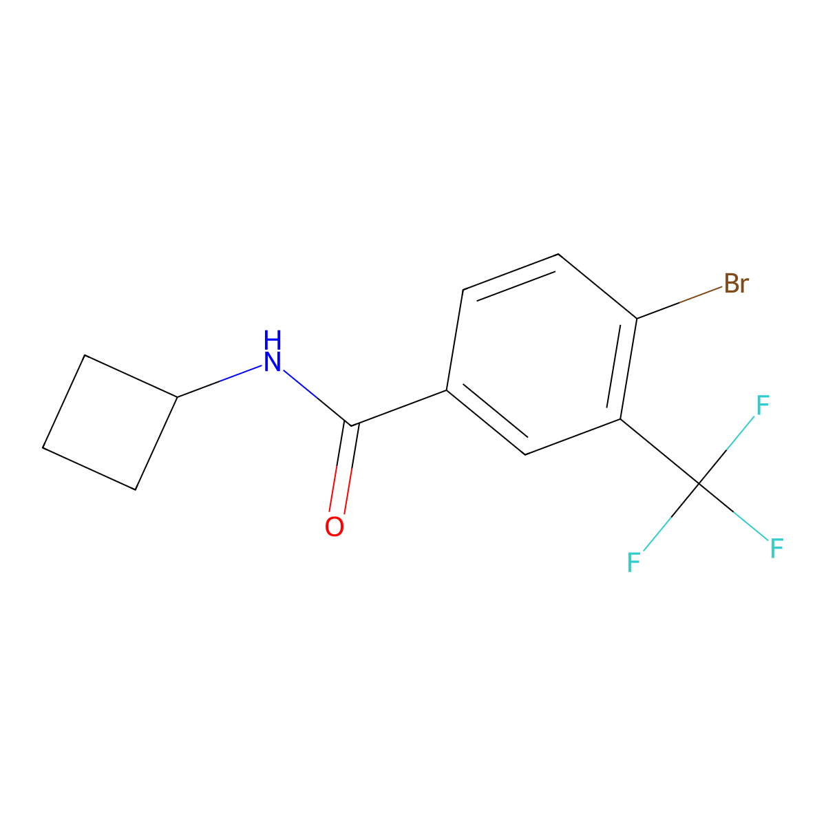 4-Bromo-N-cyclobutyl-3-(trifluoromethyl)benzamide molecular structure, CAS 1508181-18-7