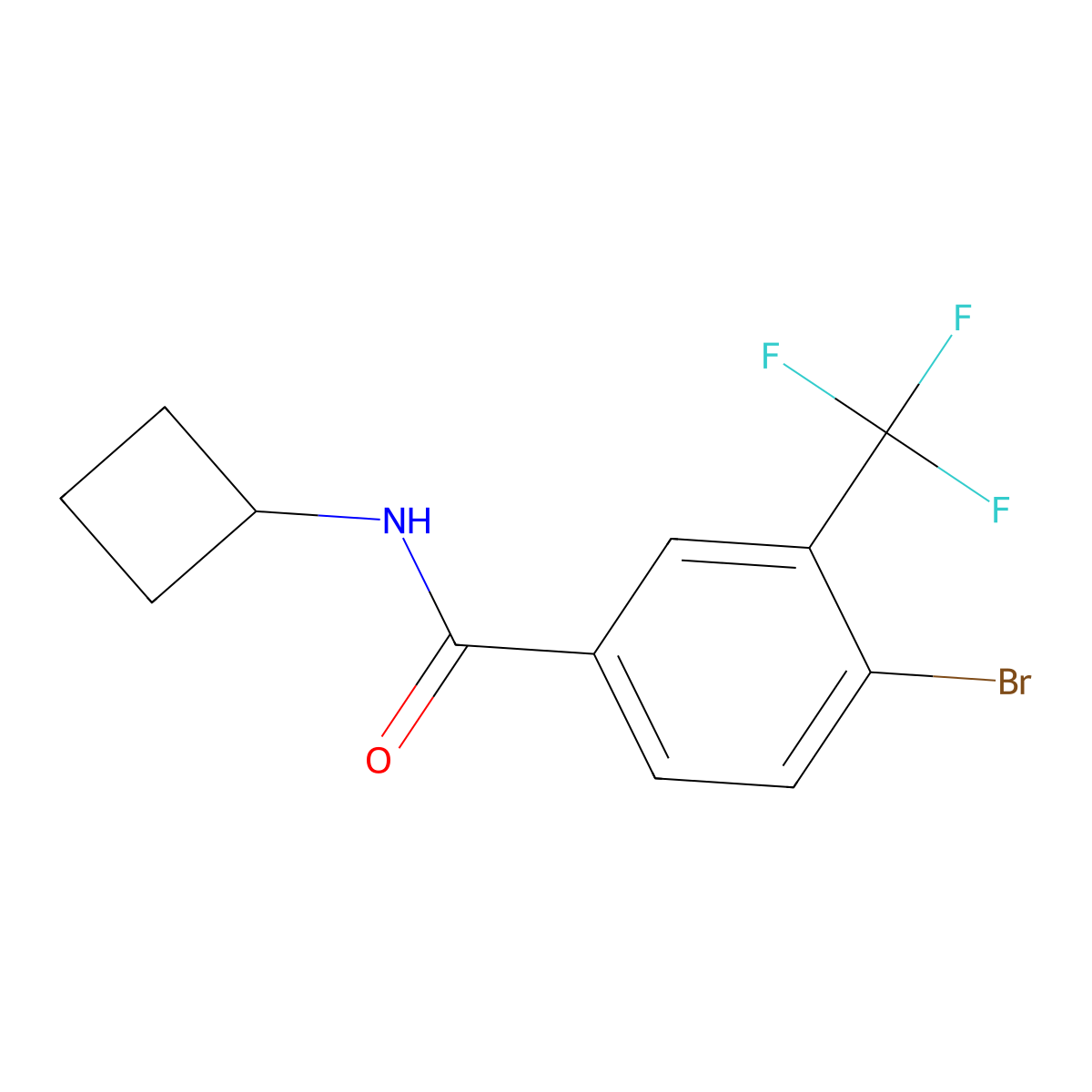 4-Bromo-N-cyclobutyl-3-(trifluoromethyl)benzamide molecular structure, CAS 1508181-18-7
