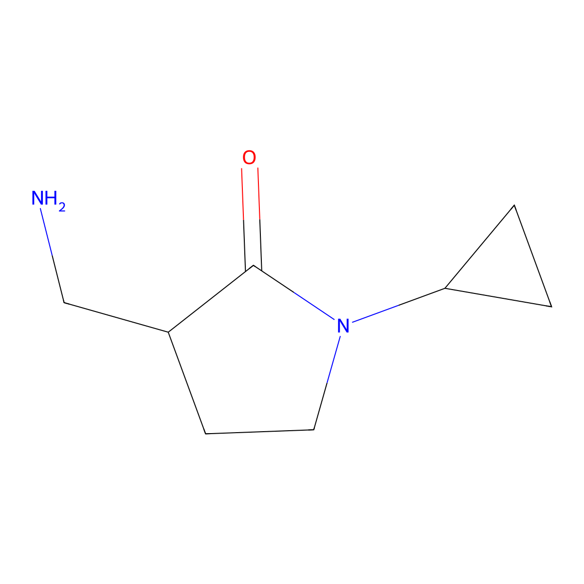 3-(Aminomethyl)-1-cyclopropylpyrrolidin-2-one molecular structure, CAS 1508185-72-5