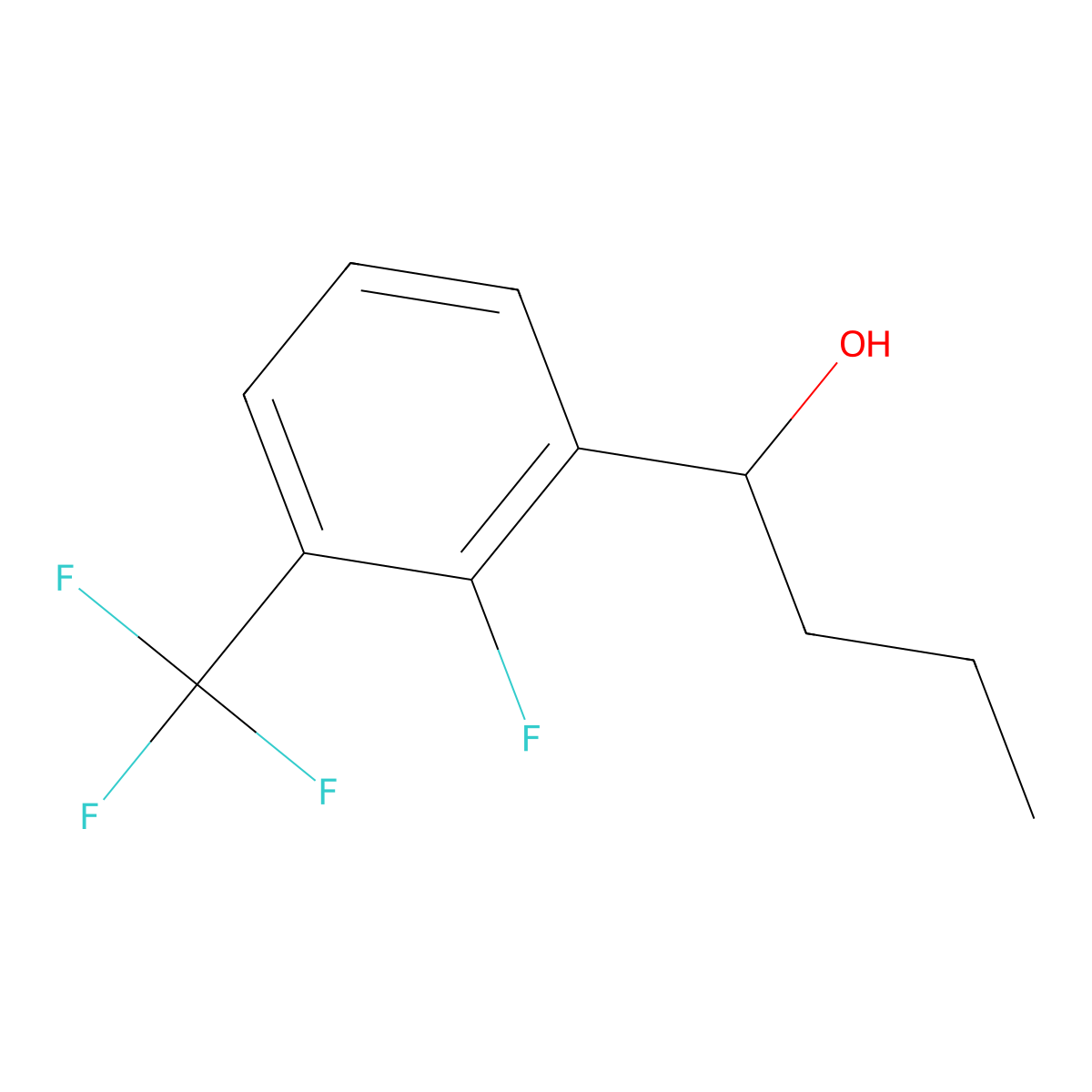 2-Fluoro-alpha-propyl-3-(trifluoromethyl)benZenemethanol molecular structure, CAS 1508199-82-3