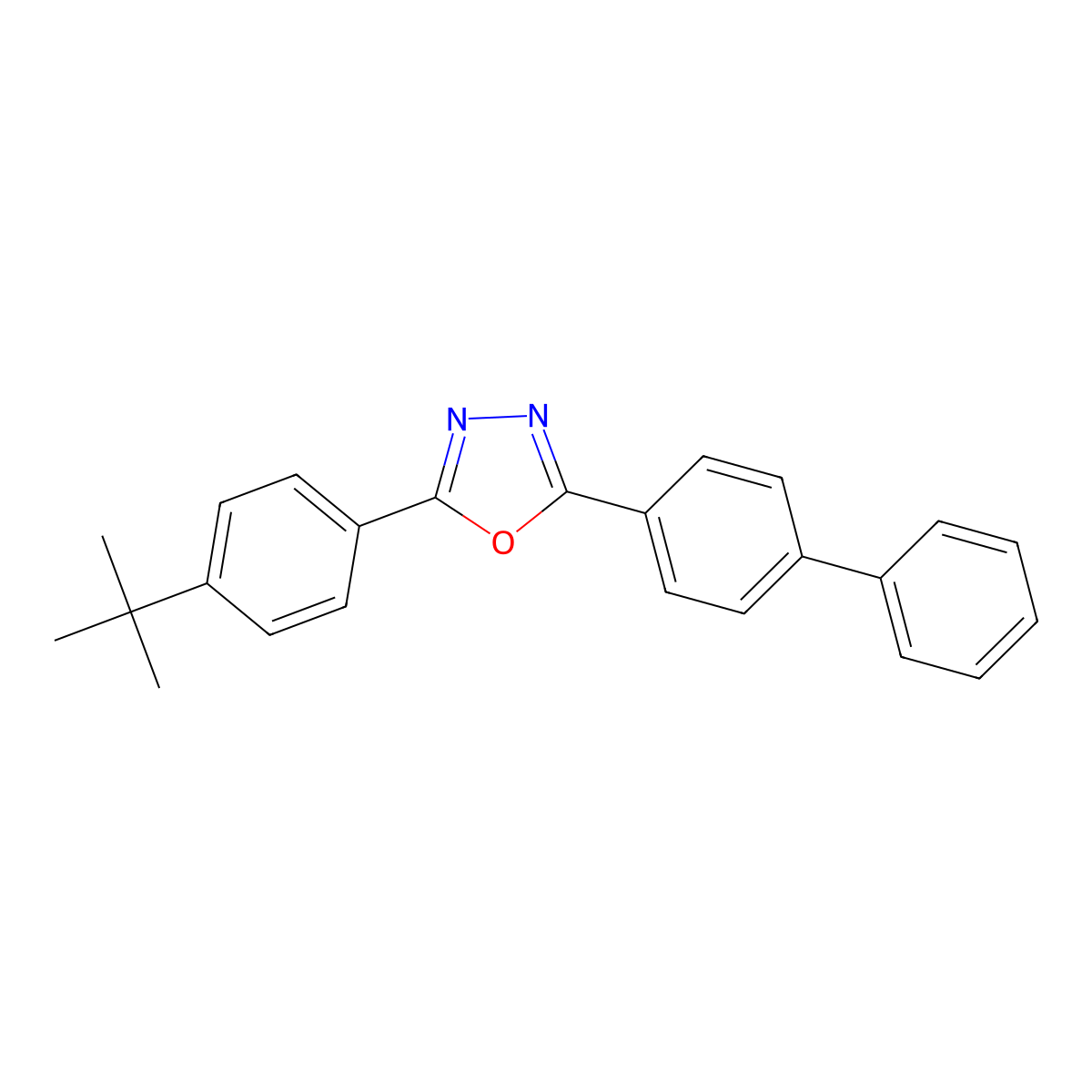 2-(4-Biphenylyl)-5-(4-tert-butylphenyl)-1,3,4-oxadiazole molecular structure, CAS 15082-28-7