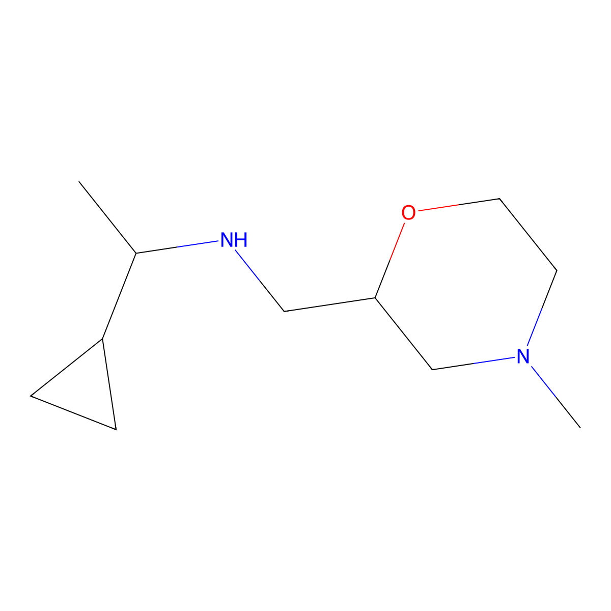 (1-Cyclopropylethyl)[(4-methylmorpholin-2-yl)methyl]amine molecular structure, CAS 1508201-09-9