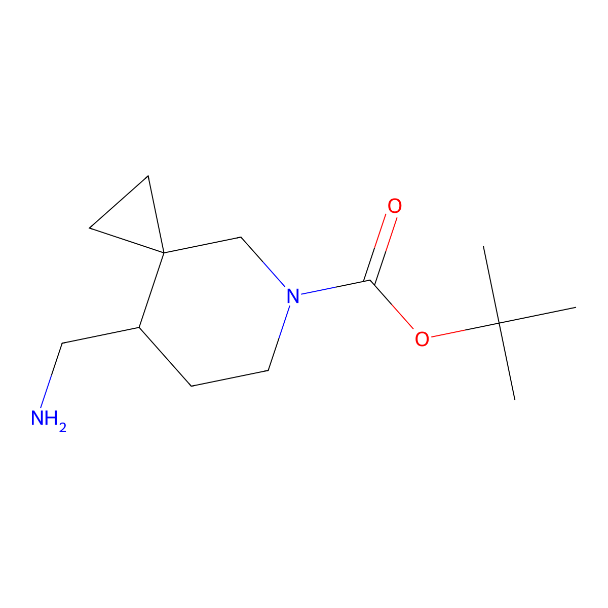 tert-Butyl 8-(aminomethyl)-5-azaspiro[2.5]octane-5-carboxylate molecular structure, CAS 1508209-92-4