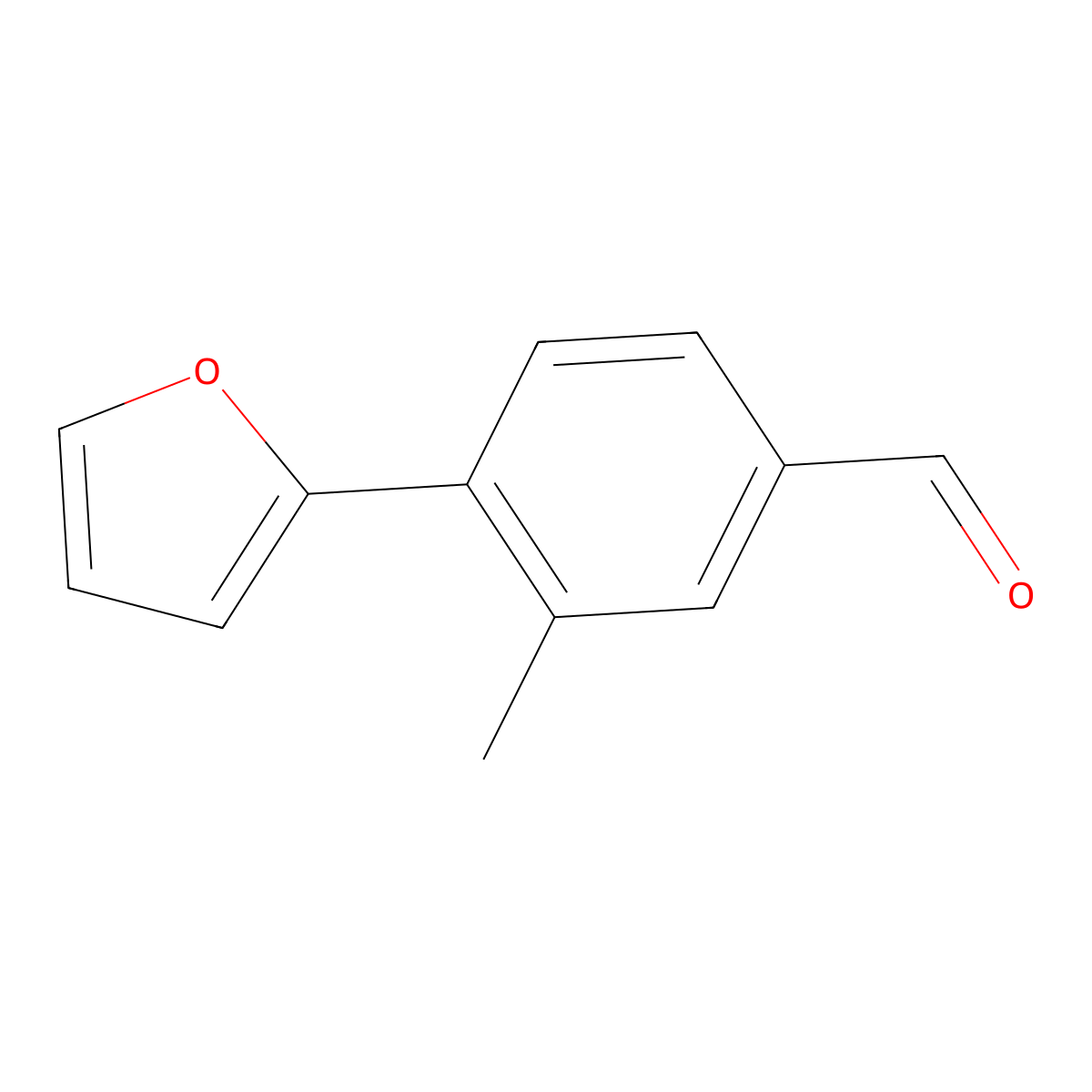 4-(2-Furanyl)-3-methylbenzaldehyde molecular structure, CAS 1508236-95-0