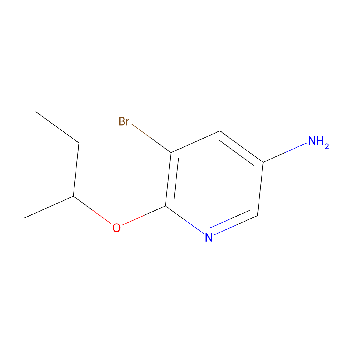 5-Bromo-6-(butan-2-yloxy)pyridin-3-amine molecular structure, CAS 1508244-20-9