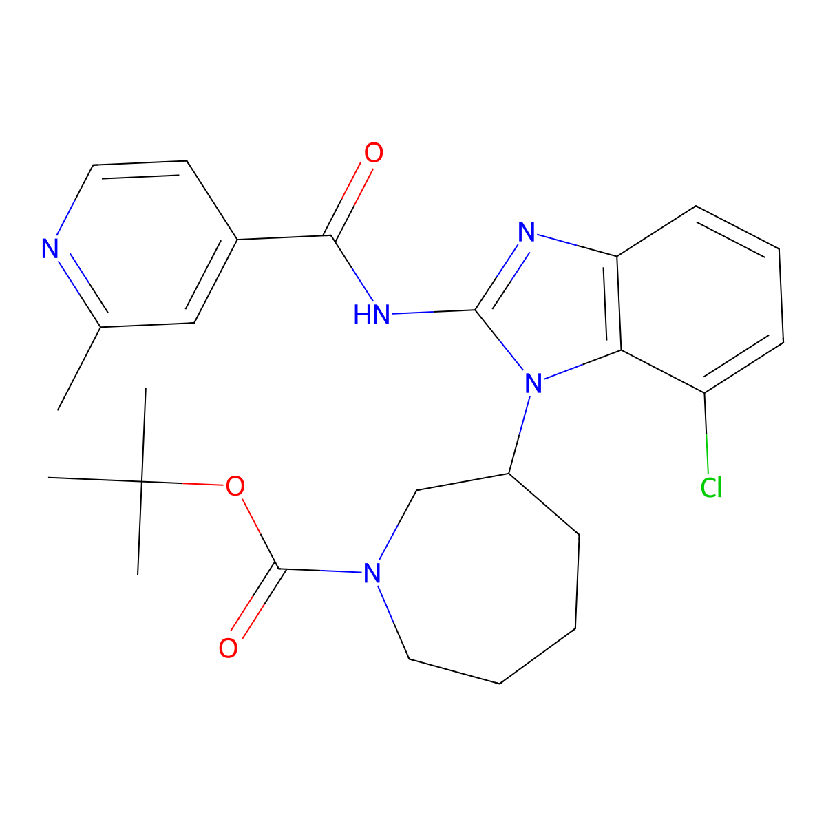 tert-Butyl (R)-3-(7-chloro-2-(2-methylisonicotinamido)-1H-benzo[d]imidazol-1-yl)azepane-1-carboxylate molecular structure, CAS 1508258-34-1