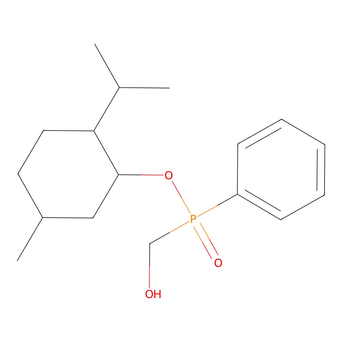 [(5-Methyl-2-propan-2-ylcyclohexyl)oxy-phenylphosphoryl]methanol molecular structure, CAS 1508260-88-5
