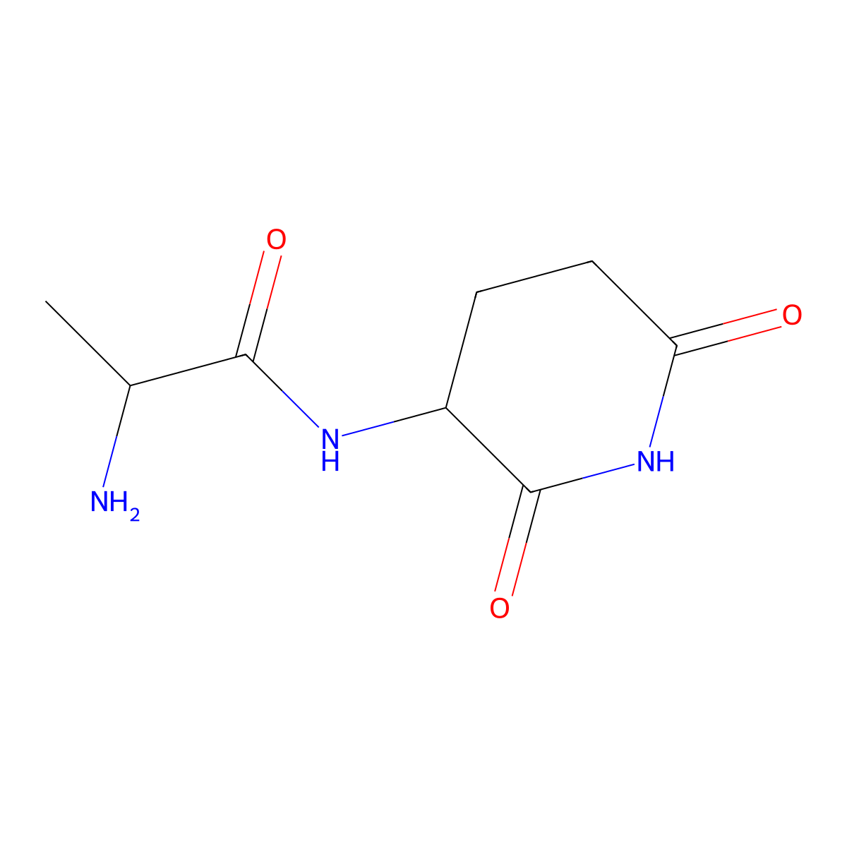 2-Amino-N-(2,6-dioxopiperidin-3-yl)propanamide molecular structure, CAS 1508274-80-3