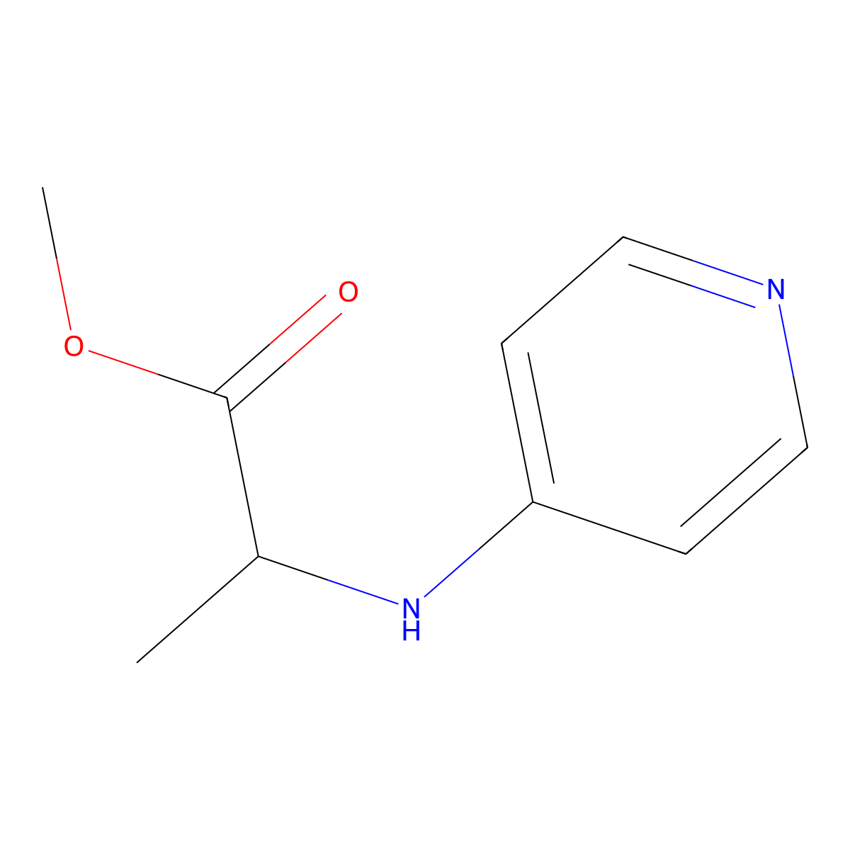 methyl (2S)-2-[(pyridin-4-yl)amino]propanoate molecular structure, CAS 1508277-56-2