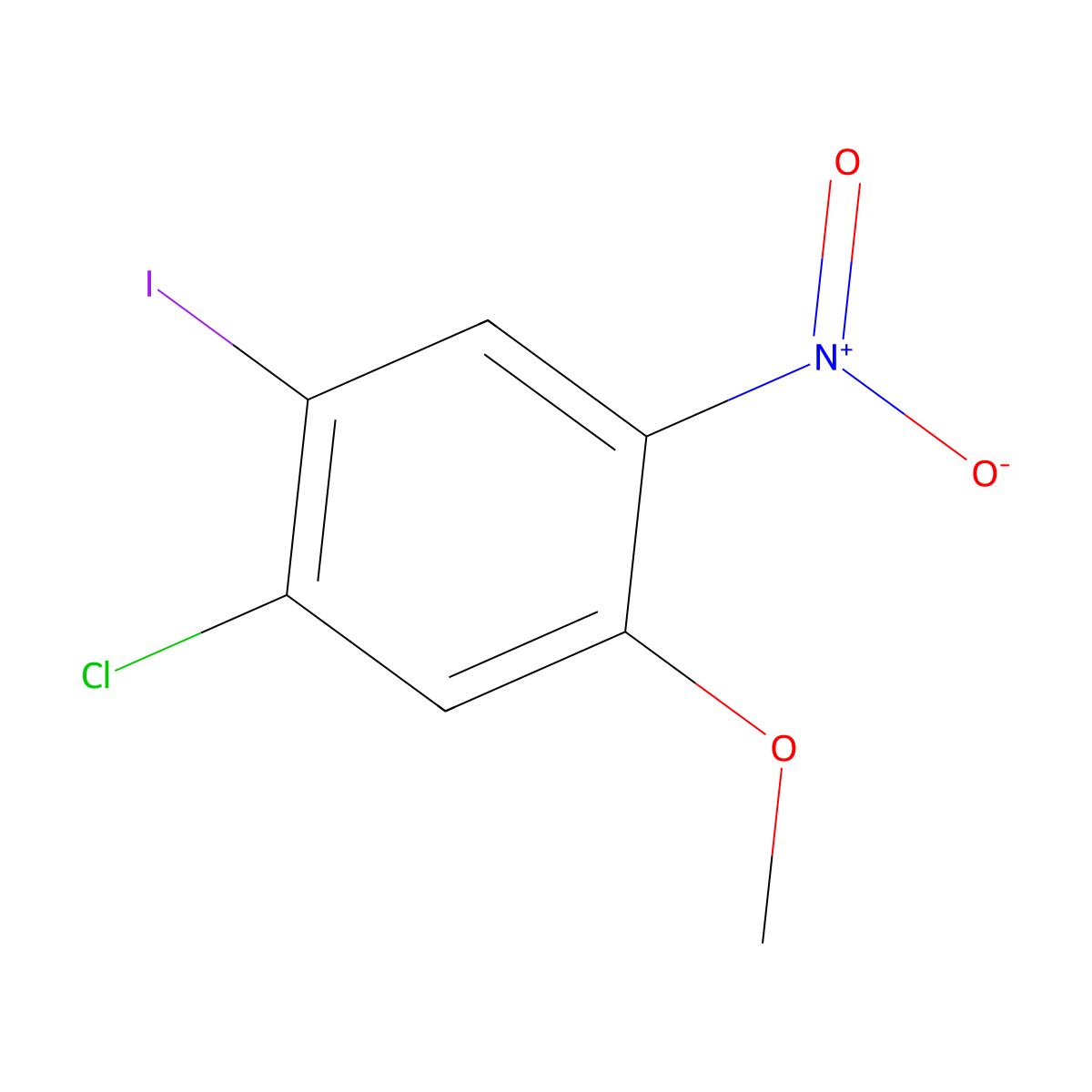 1-Chloro-2-iodo-5-methoxy-4-nitrobenzene molecular structure, CAS 1508278-48-5