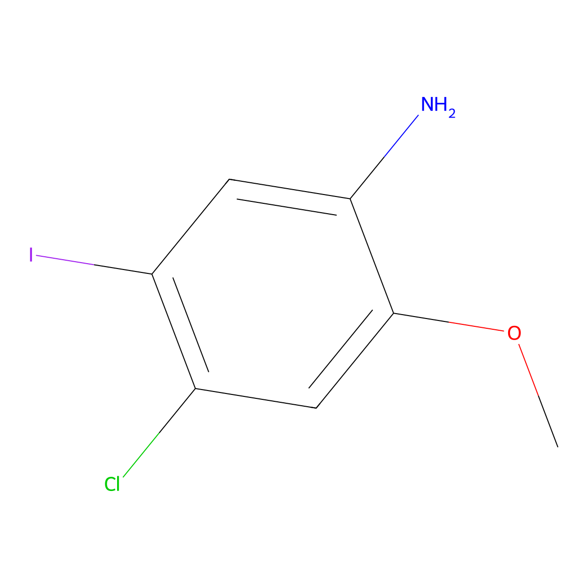 4-Chloro-5-iodo-2-methoxyaniline molecular structure, CAS 1508278-49-6