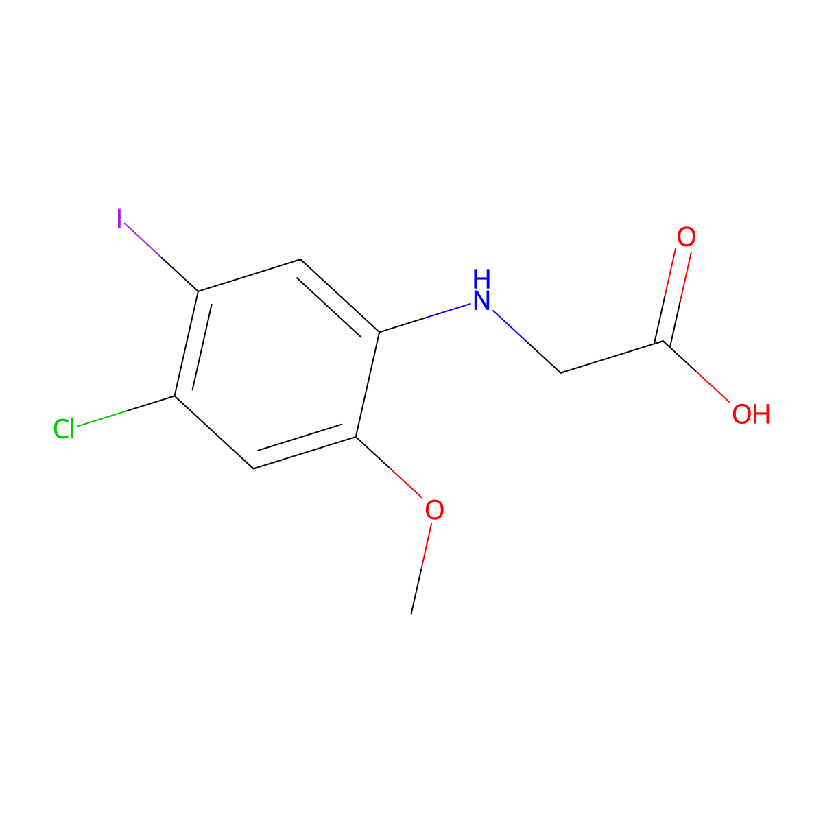 2-((4-Chloro-5-iodo-2-methoxyphenyl)-amino)acetic acid molecular structure, CAS 1508278-51-0