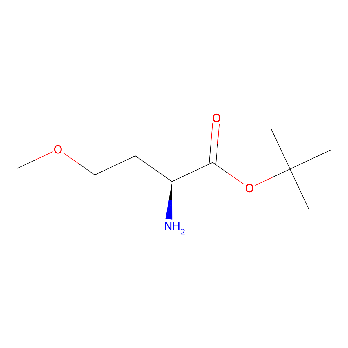 (S)-tert-Butyl 2-amino-4-methoxybutanoate molecular structure, CAS 1508279-70-6