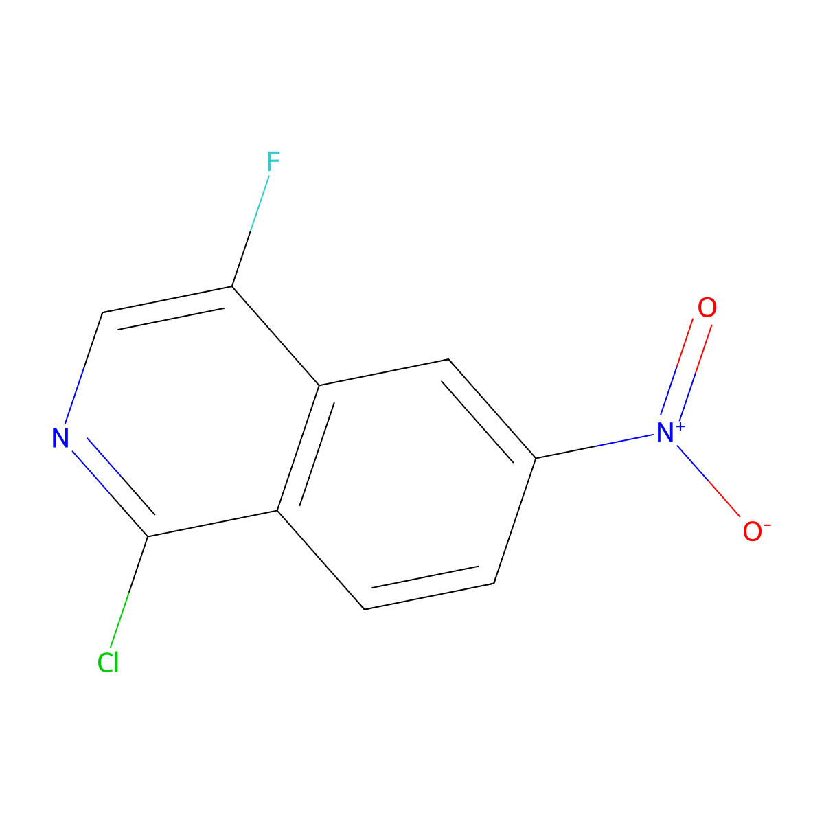 1-Chloro-4-fluoro-6-nitroisoquinoline molecular structure, CAS 1508295-23-5
