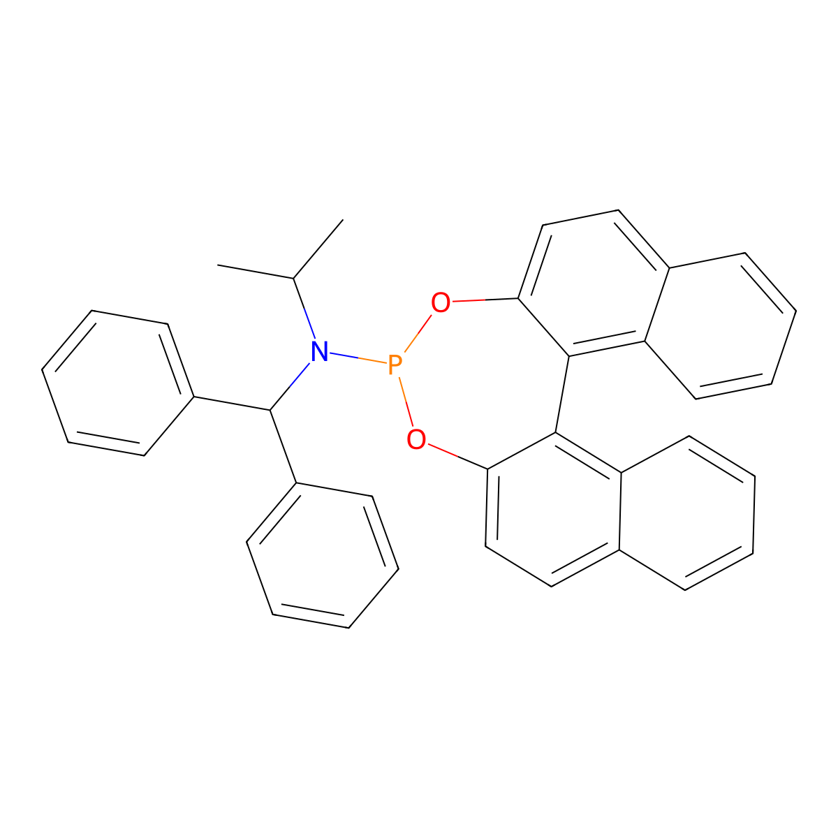 (11bR)-N-Benzhydryl-N-isopropyldinaphtho[2,1-d:1',2'-f][1,3,2]dioxaphosphepin-4-amine molecular structure, CAS 1508306-37-3