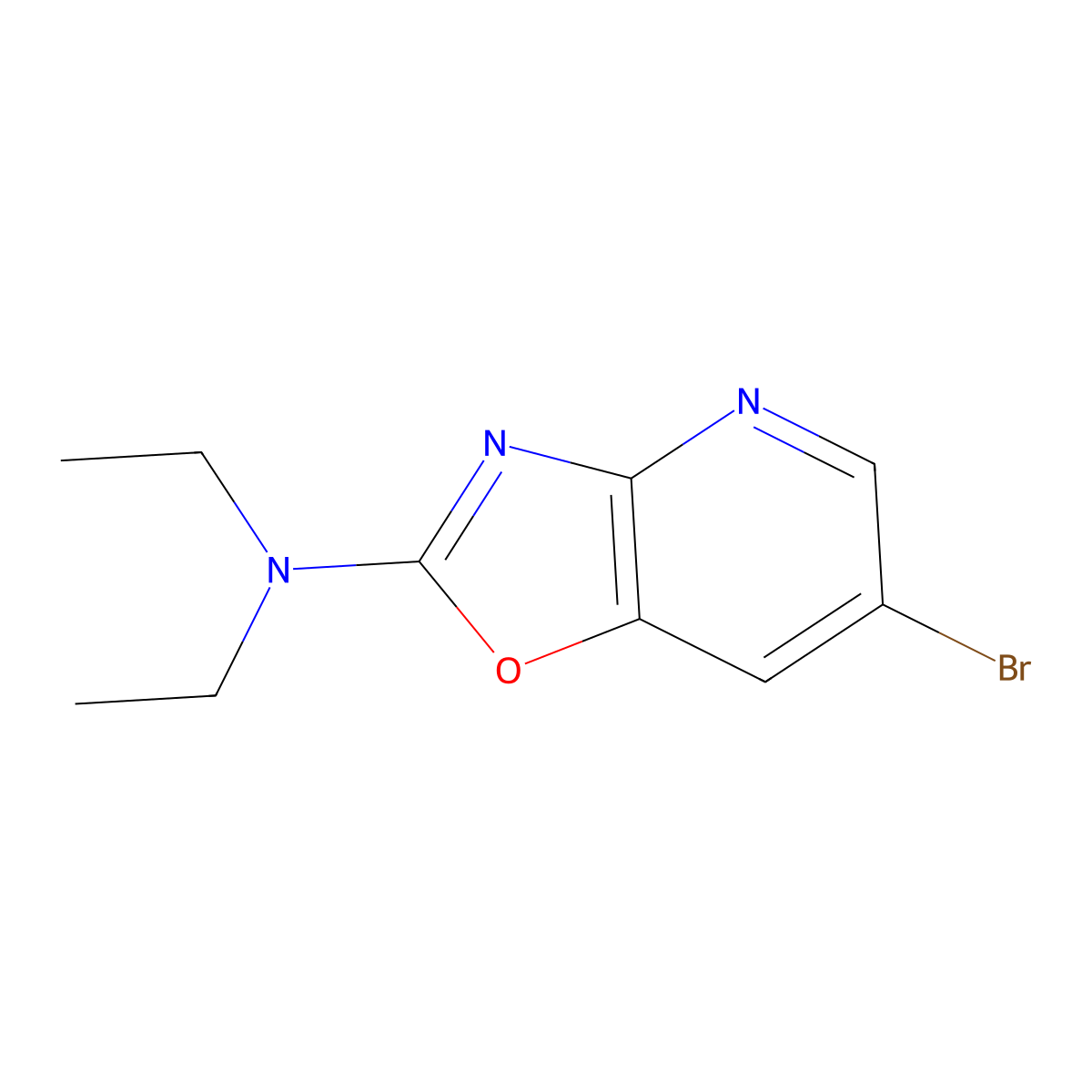 6-bromo-N,N-diethyl[1,3]oxazolo[4,5-b]pyridin-2-amine molecular structure, CAS 150832-66-9