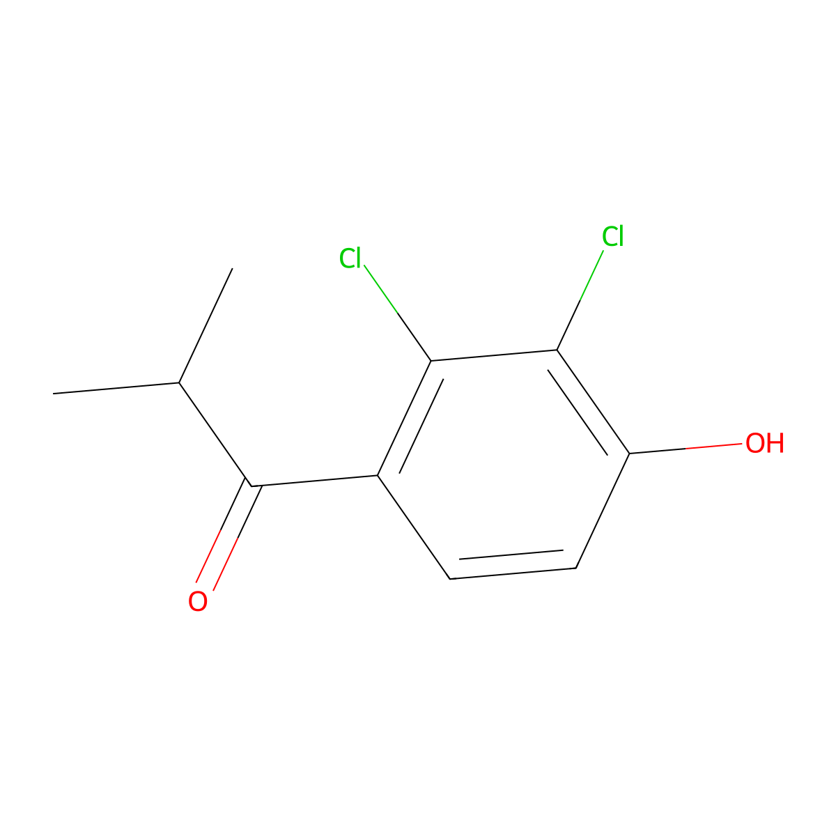 1-(2,3-Dichloro-4-hydroxyphenyl)-2-methylpropan-1-one molecular structure, CAS 1508320-79-3