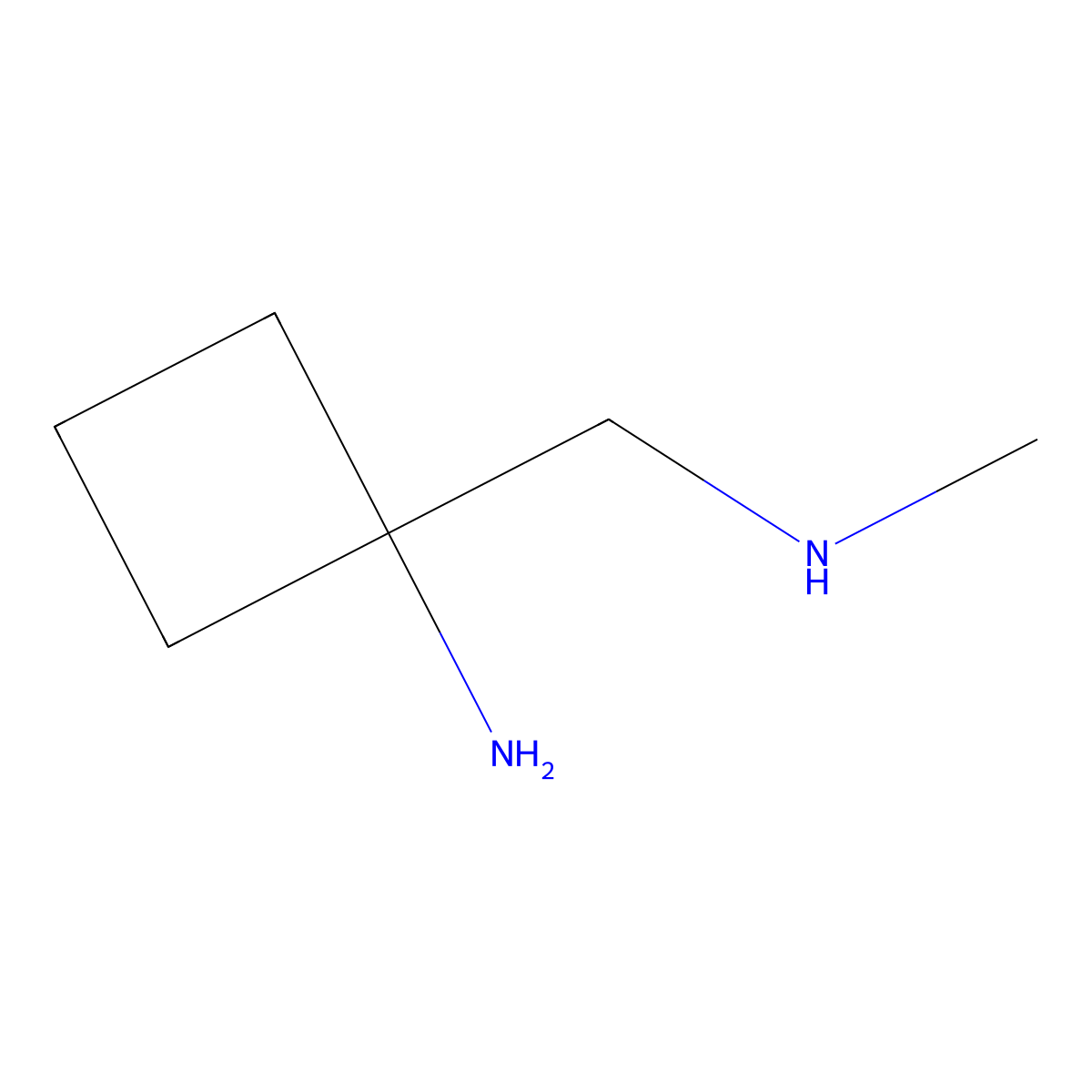 1-[(Methylamino)methyl]cyclobutan-1-amine molecular structure, CAS 1508343-48-3