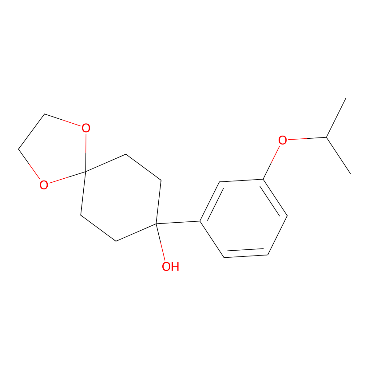8-(3-Isopropoxyphenyl)-1,4-dioxaspiro[4.5]decan-8-ol molecular structure, CAS 1508345-71-8