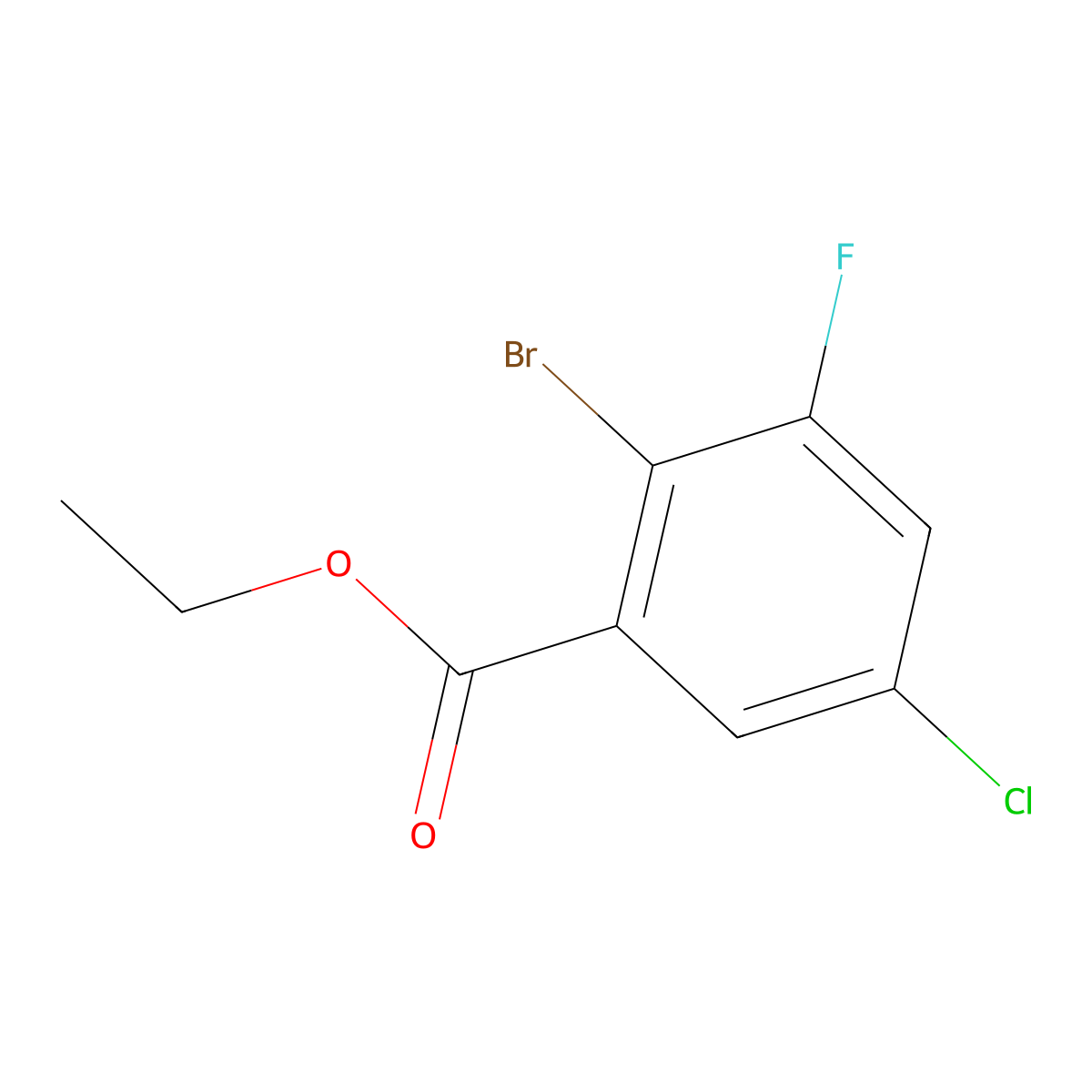 Ethyl 2-bromo-5-chloro-3-fluorobenzoate molecular structure, CAS 1508363-46-9