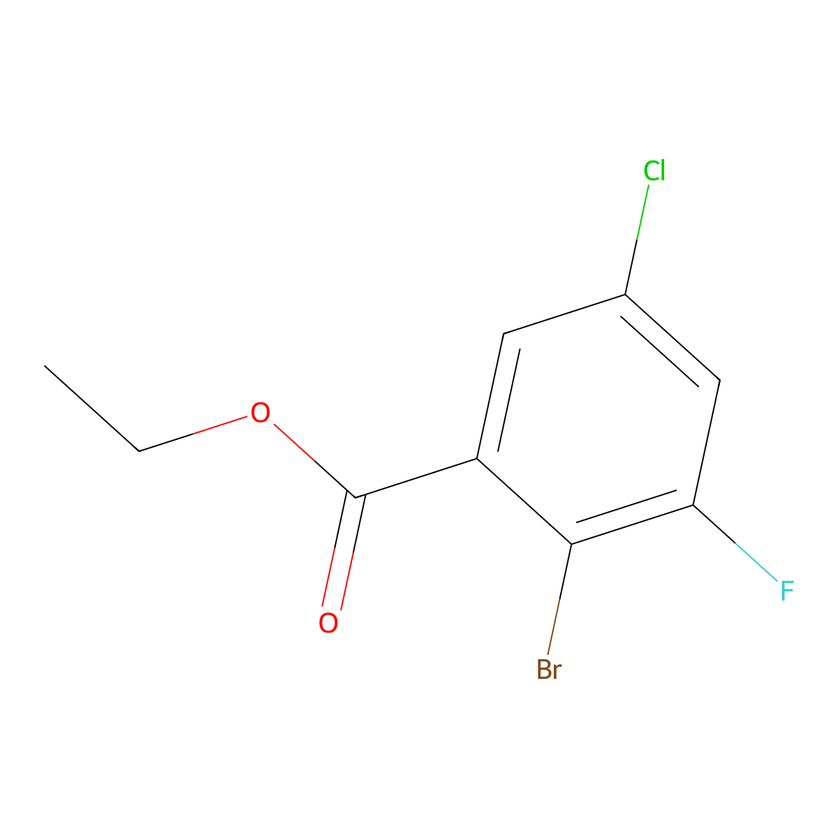 Ethyl 2-bromo-5-chloro-3-fluorobenzoate molecular structure, CAS 1508363-46-9