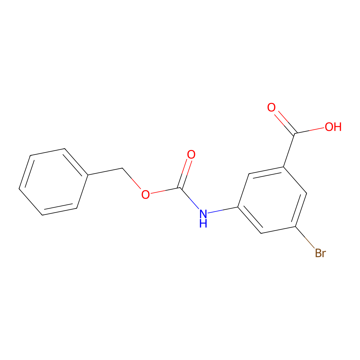 3-{[(Benzyloxy)carbonyl]amino}-5-bromobenzoic acid molecular structure, CAS 1508370-91-9