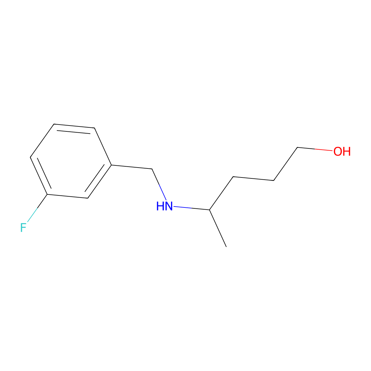 4-{[(3-Fluorophenyl)methyl]amino}pentan-1-ol molecular structure, CAS 1508374-78-4