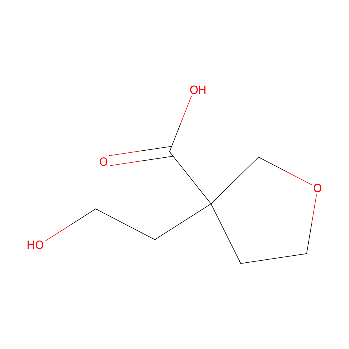 3-(2-Hydroxyethyl)oxolane-3-carboxylic acid molecular structure, CAS 1508378-26-4