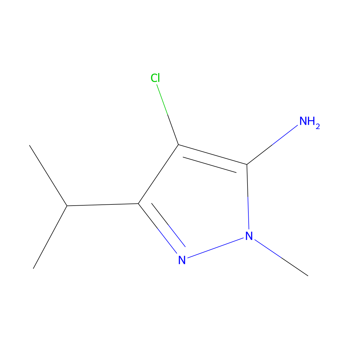 4-Chloro-3-isopropyl-1-methyl-1H-pyrazol-5-amine molecular structure, CAS 1508382-29-3