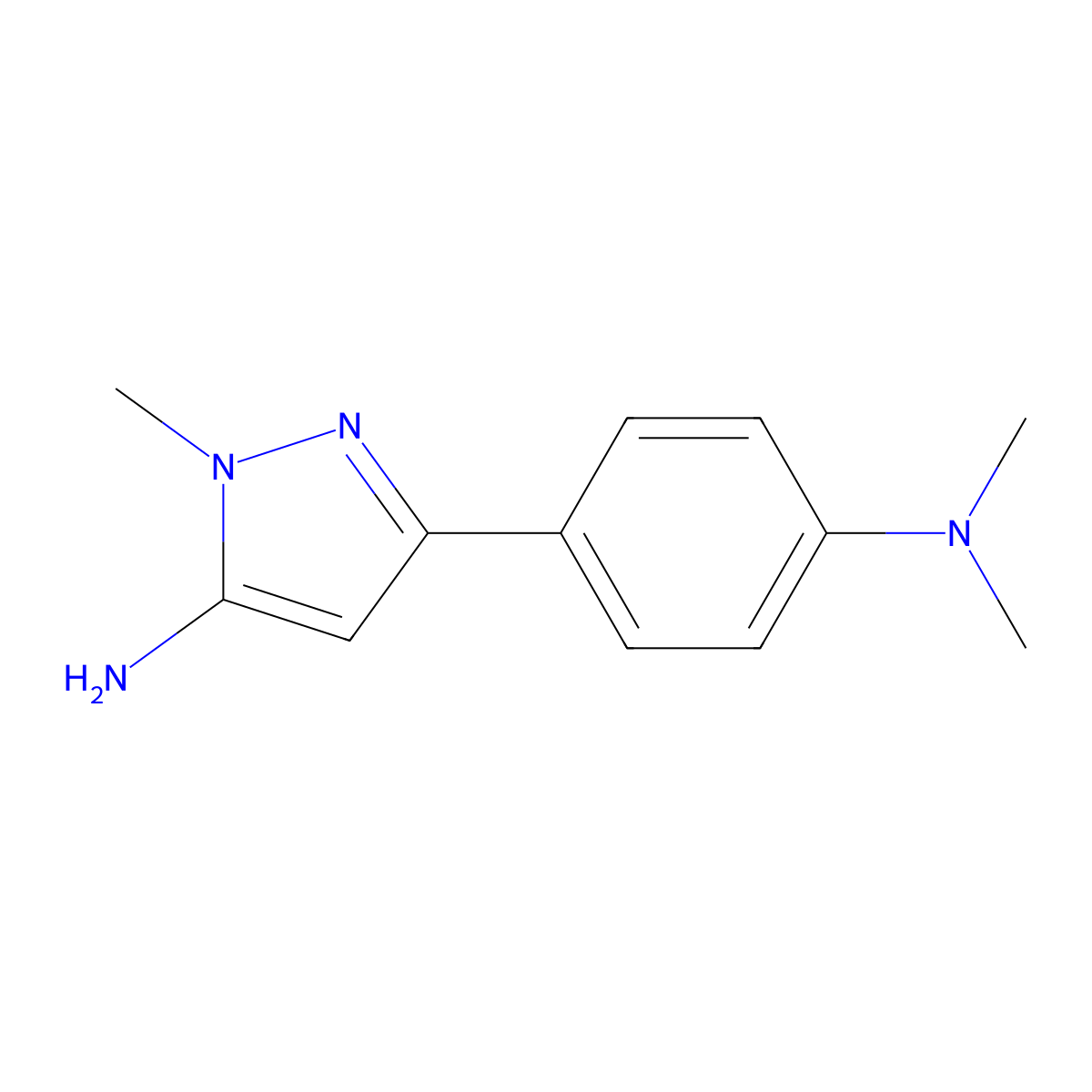 3-[4-(dimethylamino)phenyl]-1-methyl-1H-pyrazol-5-amine molecular structure, CAS 1508385-30-5