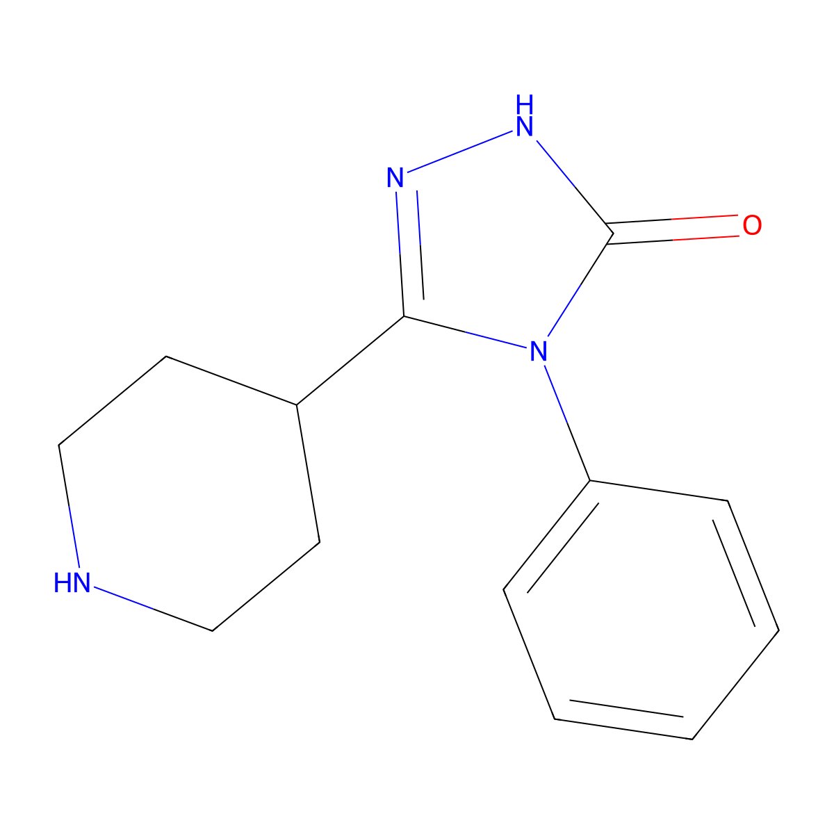 4-Phenyl-3-(piperidin-4-yl)-1H-1,2,4-triazol-5(4H)-one molecular structure, CAS 1508385-99-6