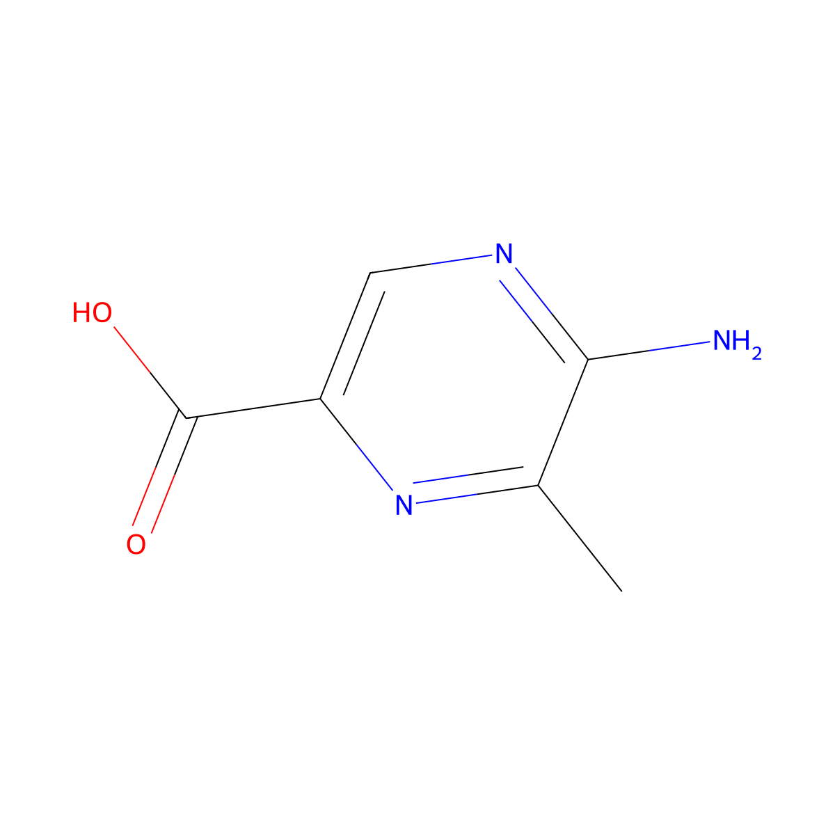 5-Amino-6-methylpyrazine-2-carboxylic acid molecular structure, CAS 1508391-53-4