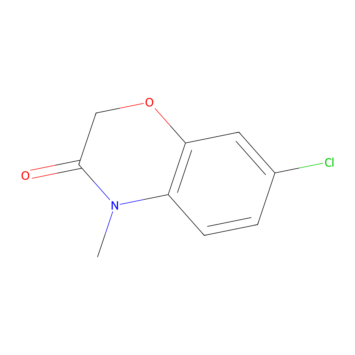 7-Chloro-4-methyl-2H-1,4-benzoxazin-3-one molecular structure, CAS 1508393-11-0