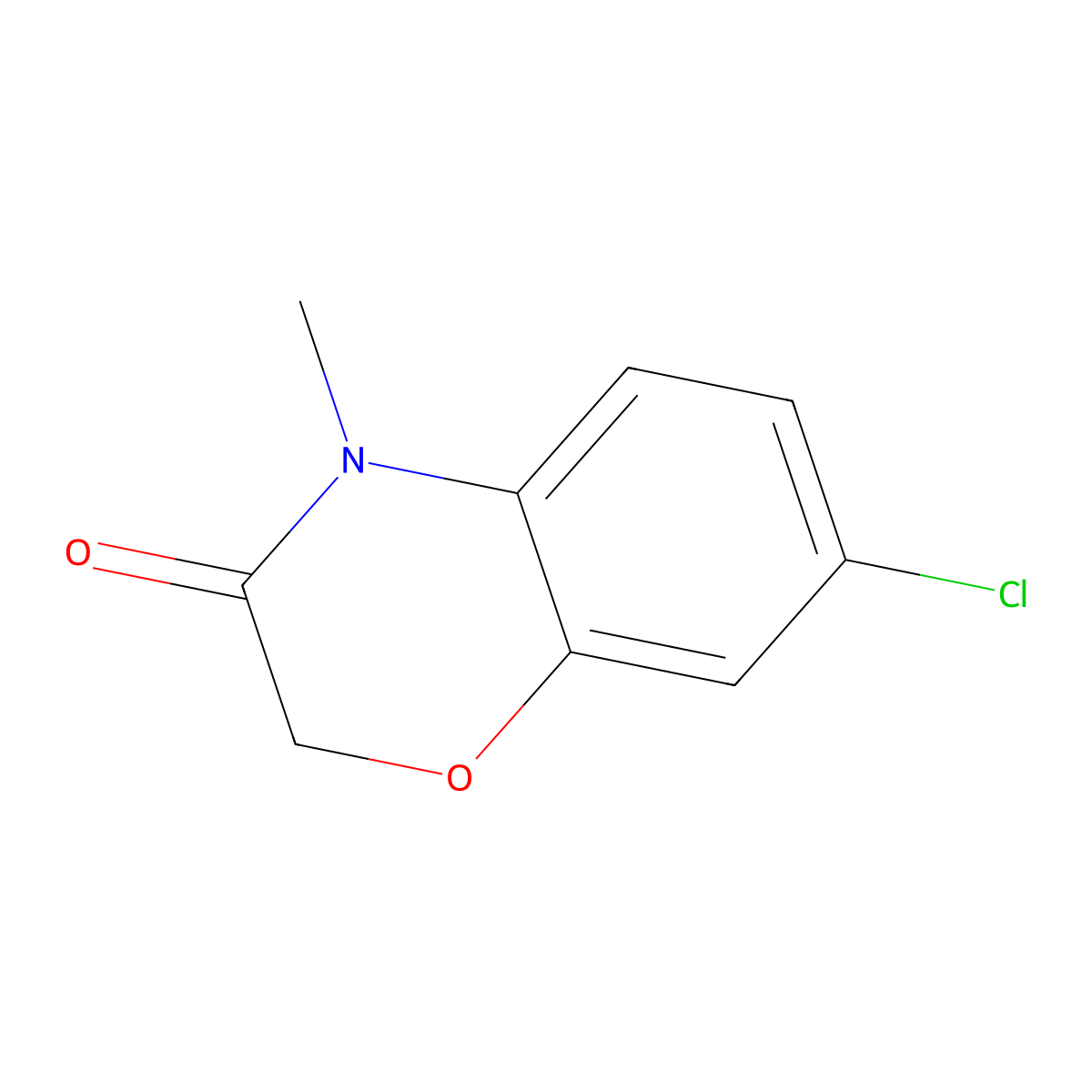7-Chloro-4-methyl-2H-1,4-benzoxazin-3-one molecular structure, CAS 1508393-11-0