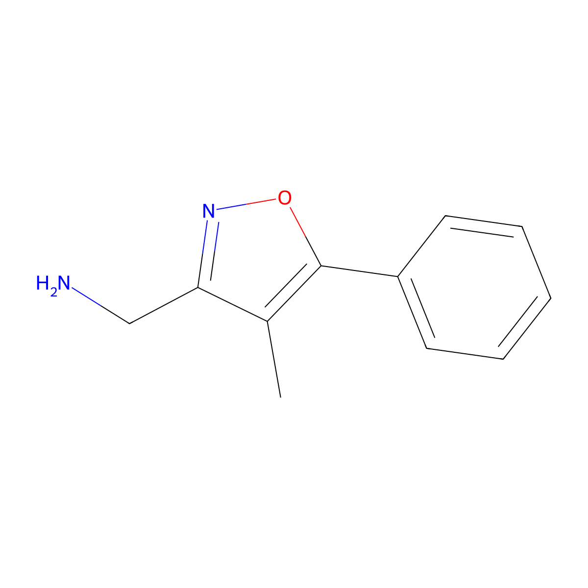 (4-Methyl-5-phenylisoxazol-3-yl)methanamine molecular structure, CAS 1508399-72-1